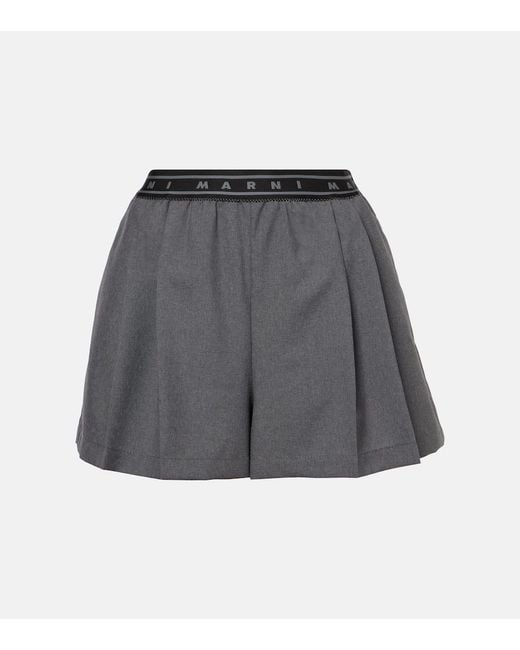 Marni Gray Virigin Wool Shorts