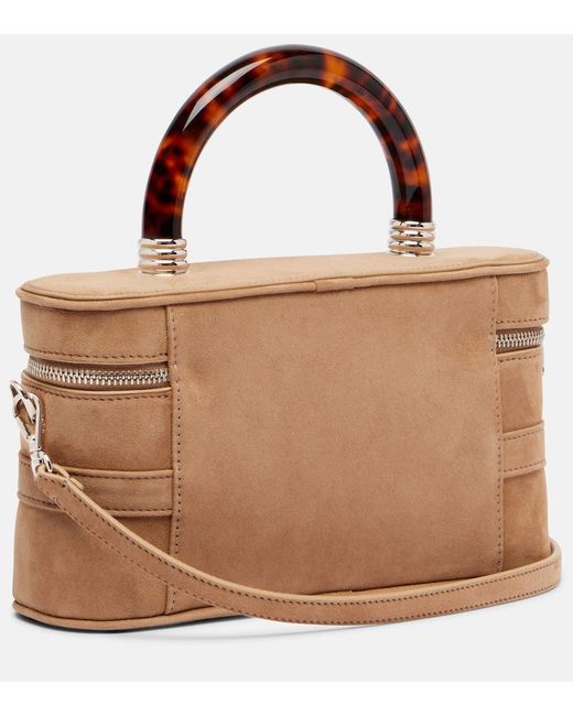 Roger Vivier Brown Vanity Mini Suede Tote Bag