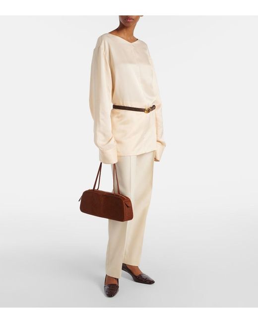Khaite Brown Simona Calf Hair Shoulder Bag
