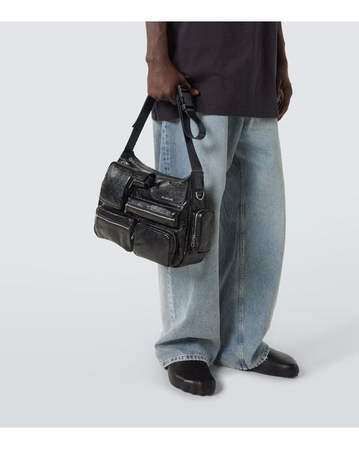 Borsa A Tracolla Superbusy di Balenciaga in Black da Uomo