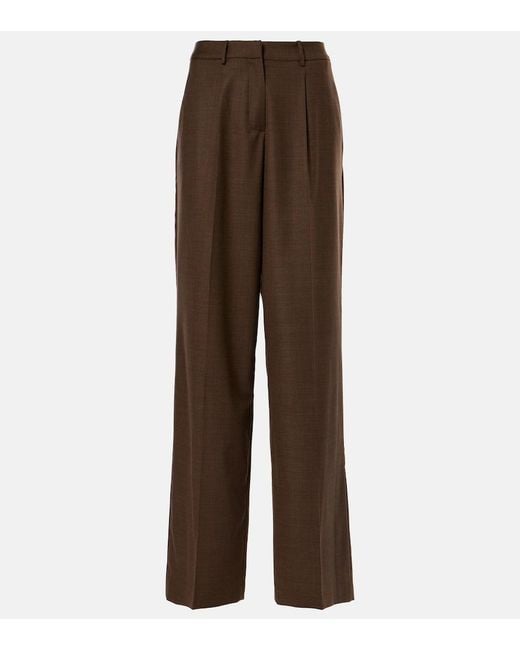 Magda Butrym Brown Wool Wide-Leg Pants