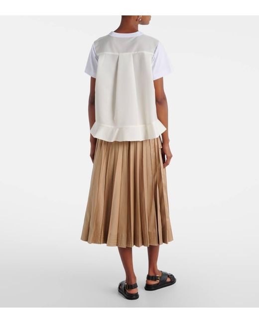 T-Shirt En Coton Sacai en coloris White