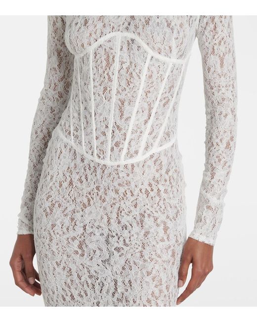 The New Arrivals Ilkyaz Ozel White Isadora Lace Corset Gown