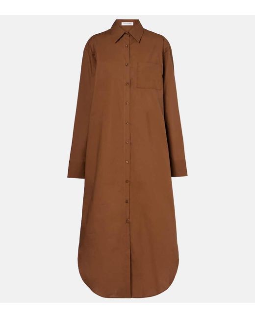 Frankie Shop Brown Hemdblusenkleid Helena Aus Baumwolle