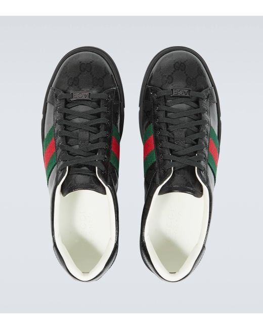 Gucci Green Ace GG Crystal Canvas Sneakers for men