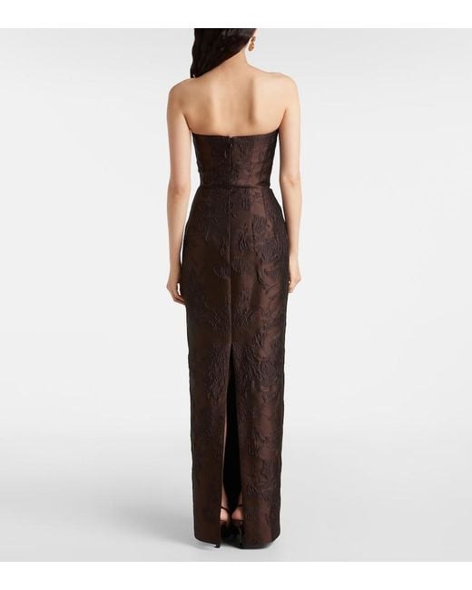 Emilia Wickstead Purple Laelia Jacquard Corset Gown