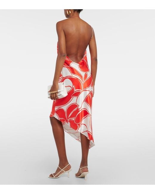 Sir Red Ramona Printed Silk Midi Dress