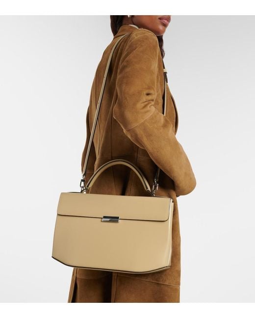 Totême Natural Box Small Leather Top-Handle Bag