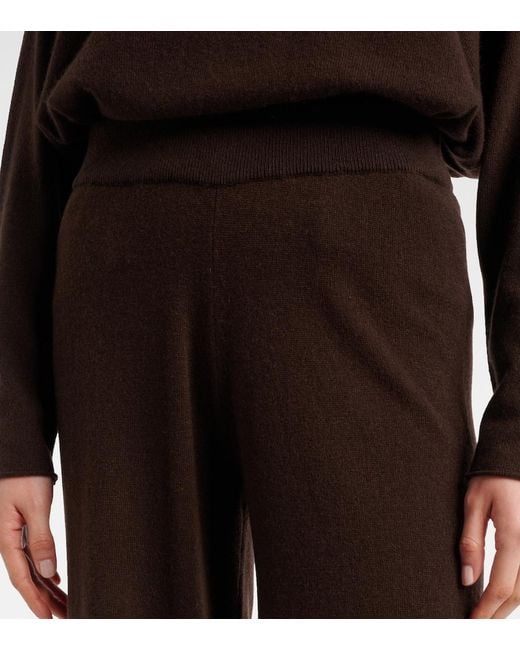 Jardin Des Orangers Brown Wool And Cashmere Wide-Leg Pants