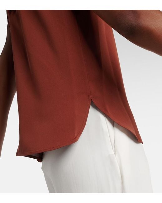 Max Mara Red Memore Halterneck Silk Top