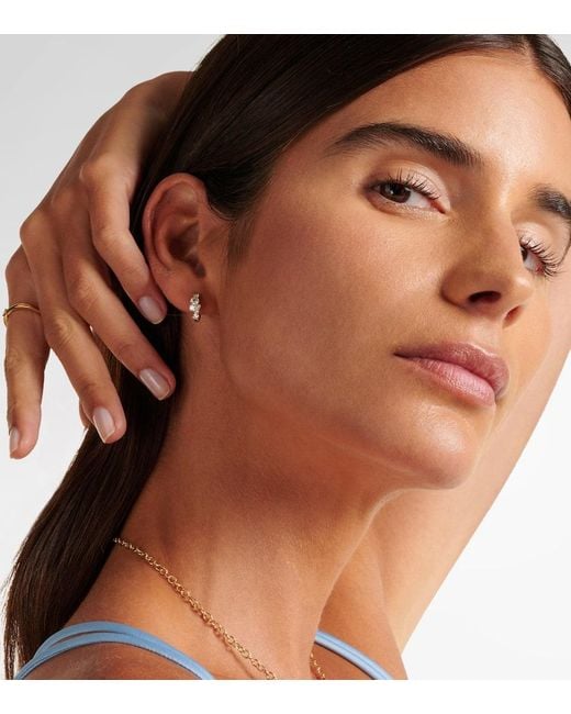 Pendientes De Oro De 14 Ct Con Diamantes Sydney Evan de color White