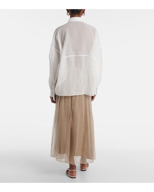 Brunello Cucinelli White Cotton Oxford Shirt