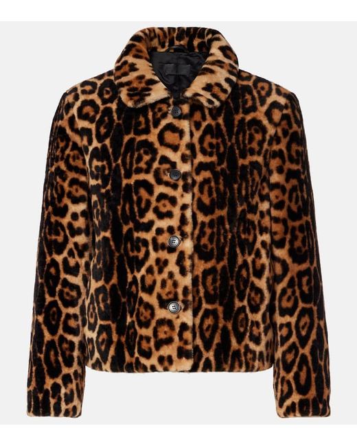 Nili Lotan Brown Montmartre Leopard-Print Shearling Jacket