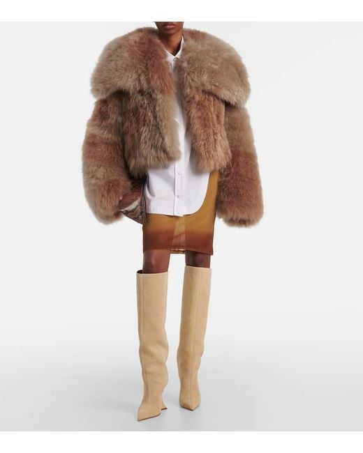 Paris Texas Natural Nina 105 Suede Knee-High Boots