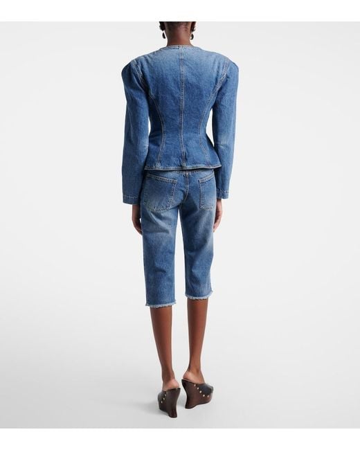 Magda Butrym Blue Faded Capri Jeans