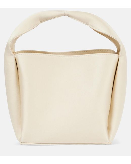 Totême  White Bucket Bag Petite Aus Satin