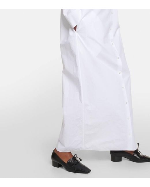 Vestido Camisero Izumi De Popelin De Algodon The Row de color White