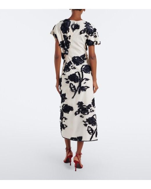 Erdem White Fil Coupe Poplin Midi Dress