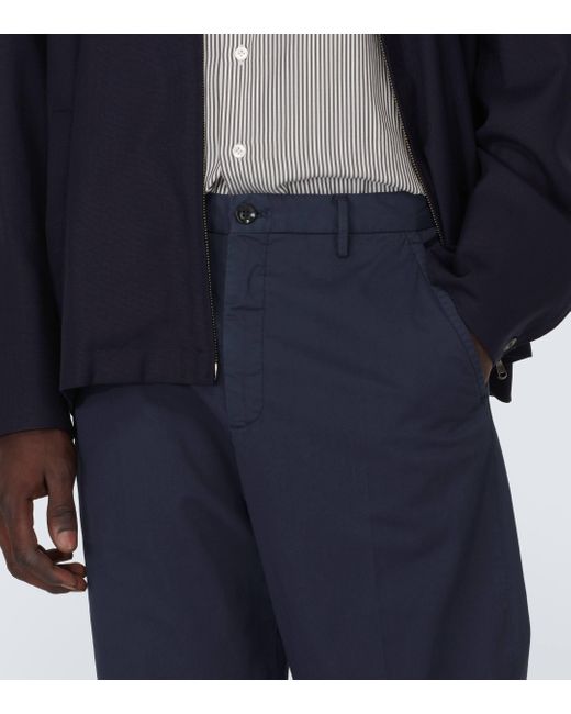 Pantalon droit en coton melange Incotex pour homme en coloris Blue