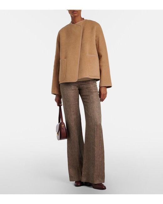 Loro Piana Brown Glenn Wool And Cashmere Jacket
