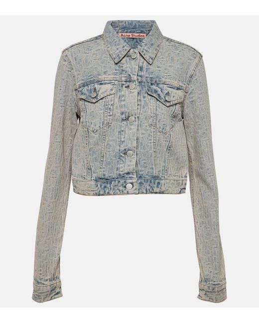 Veste Raccourcie En Jean Acne en coloris Blue