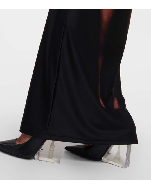 Robe Longue En Jersey Satiné Stretch Imprimé Jean Paul Gaultier en coloris Black