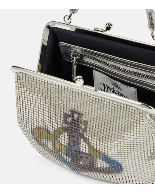 Vivienne Westwood Metallic Granny Frame Sequined Shoulder Bag