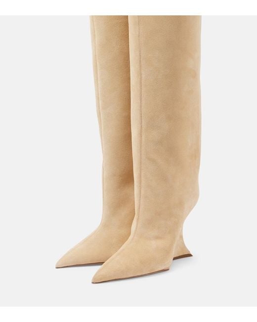 Paris Texas Natural Nina 105 Suede Knee-High Boots