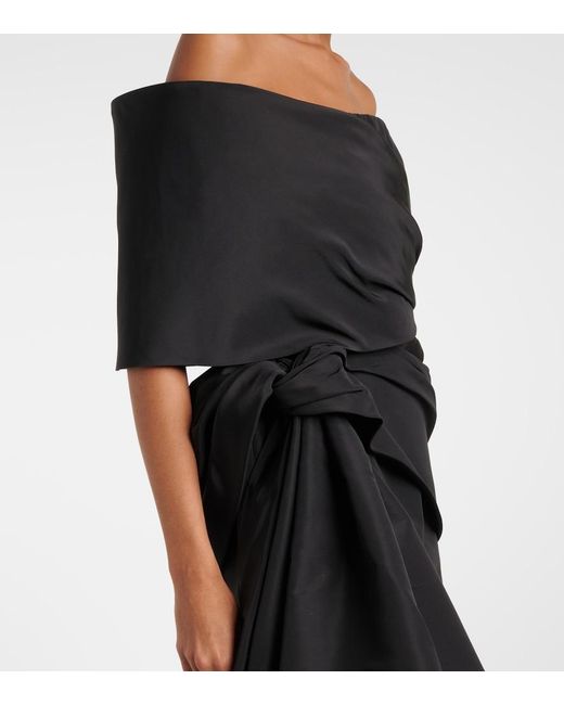 Oscar de la Renta Black Asymmetric Mini Dress