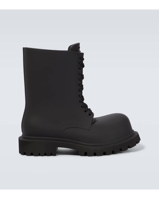 Balenciaga Black Steroid Combat Boots for men