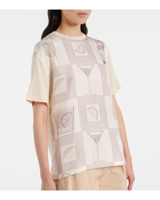 Loro Piana White Mazzorbo Printed Silk Jersey T-Shirt