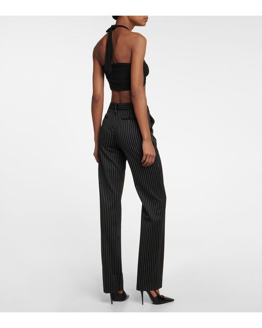Alexandre Vauthier Black Crystal-Embellished Bralette