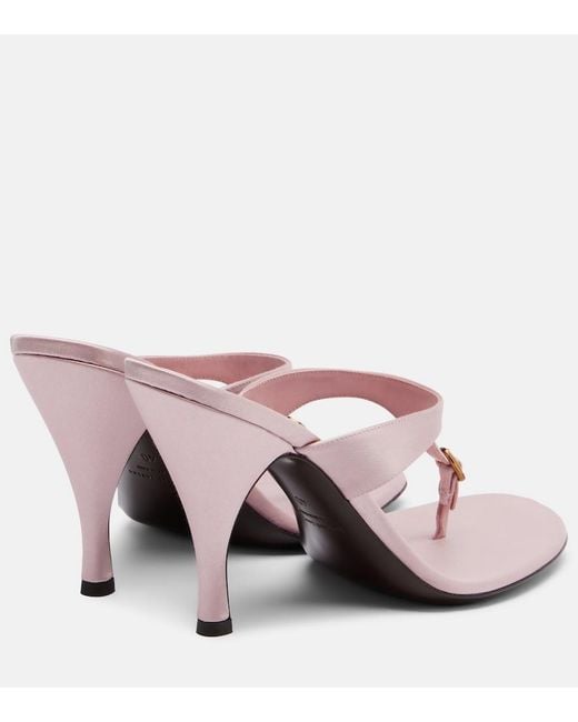 Herbert Levine Pink Kiss And Tell Embellished Satin Thong Sandals