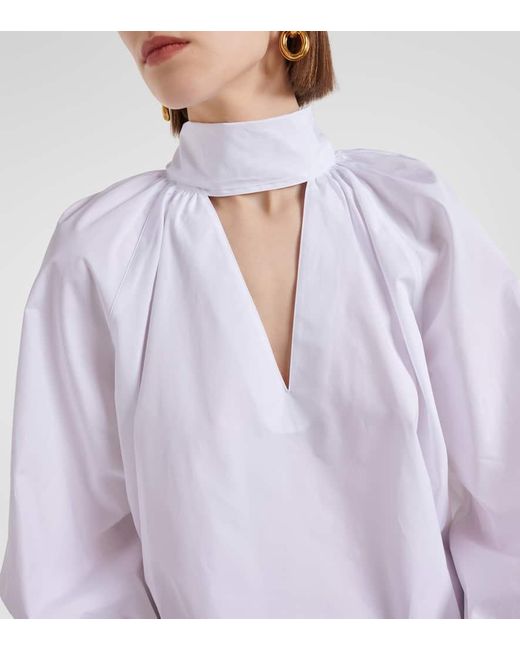Blusa de popelin de algodon n lazada Co. de color White