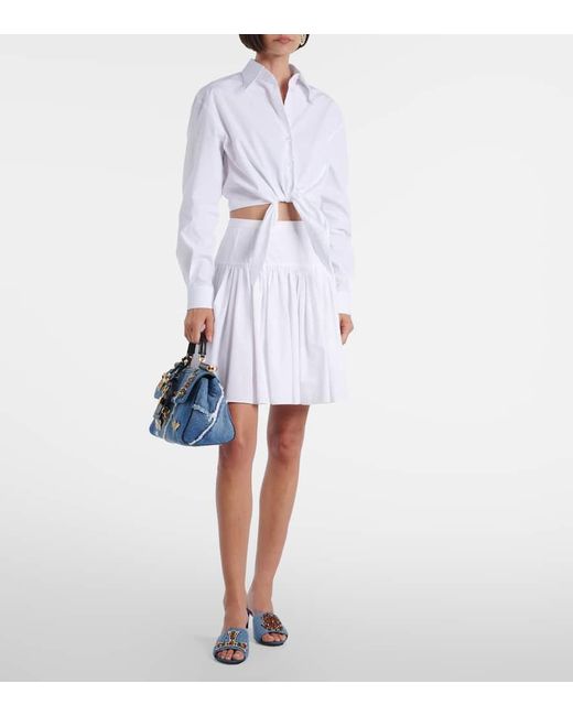 Dolce & Gabbana Blue Crystal-Embellished Denim Mules