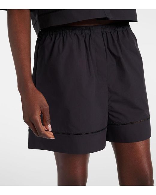 Rohe Blue Embroidered Cotton Poplin Shorts