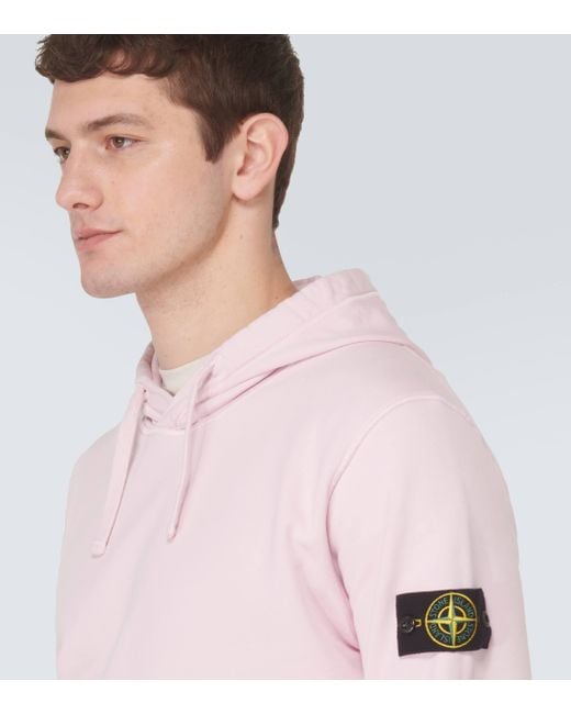 Sweat-shirt a capuche Compass en coton Stone Island pour homme en coloris Pink