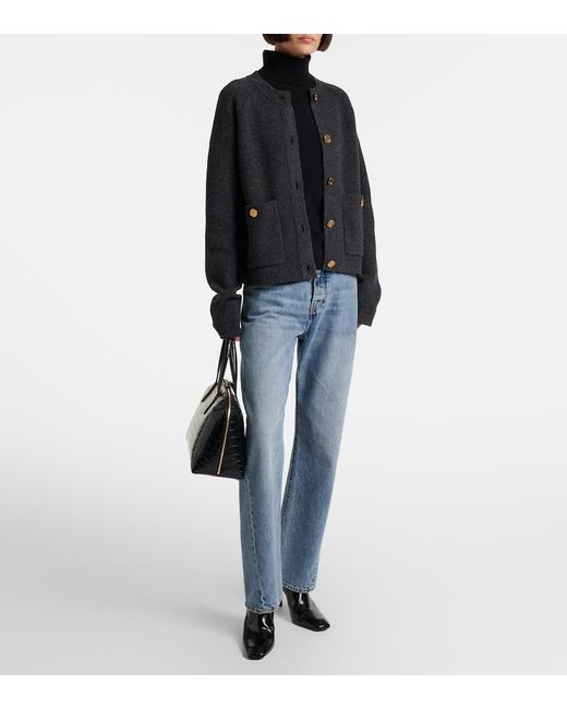 Totême  Black Wool-Blend Cardigan