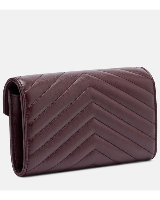 Saint Laurent Red Cassandre Matelasse Leather Wallet