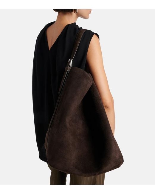 Totême Black Belted Large Suede Tote Bag