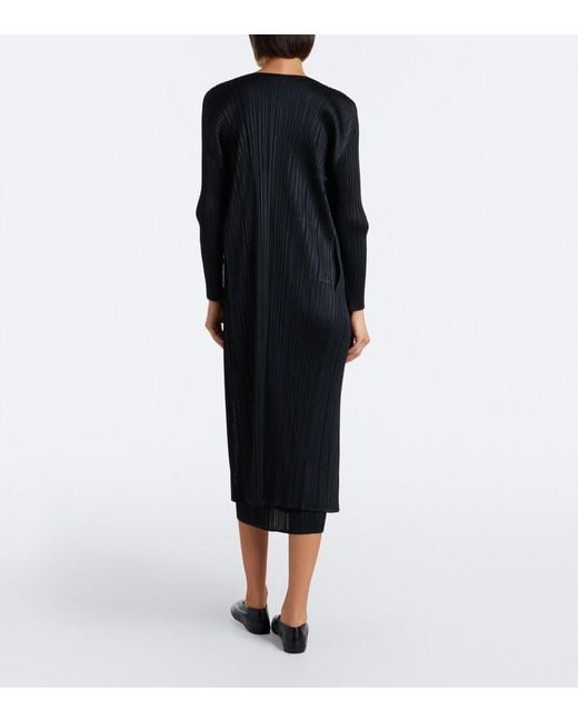 Pleats Please Issey Miyake Black Basics Pleated Cardigan