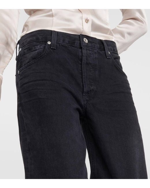Citizens of Humanity Black Neve Low-Rise Straight Jeans
