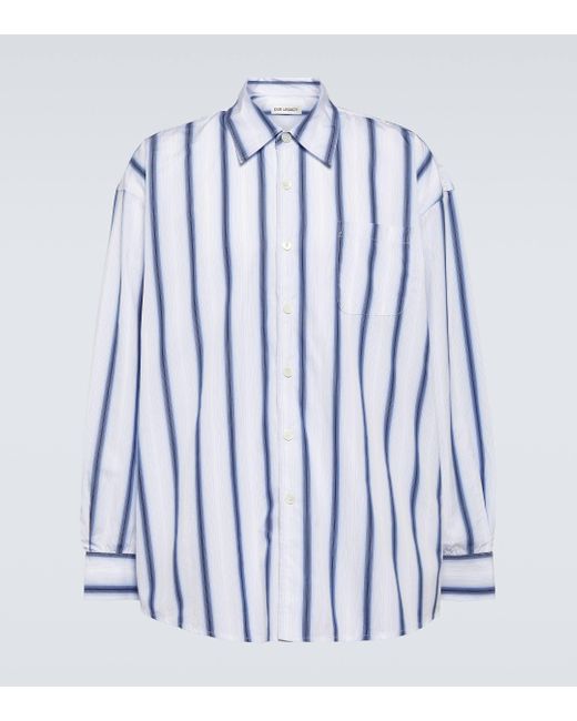 Our Legacy Blue Borrowed Striped Cotton Shirt for men