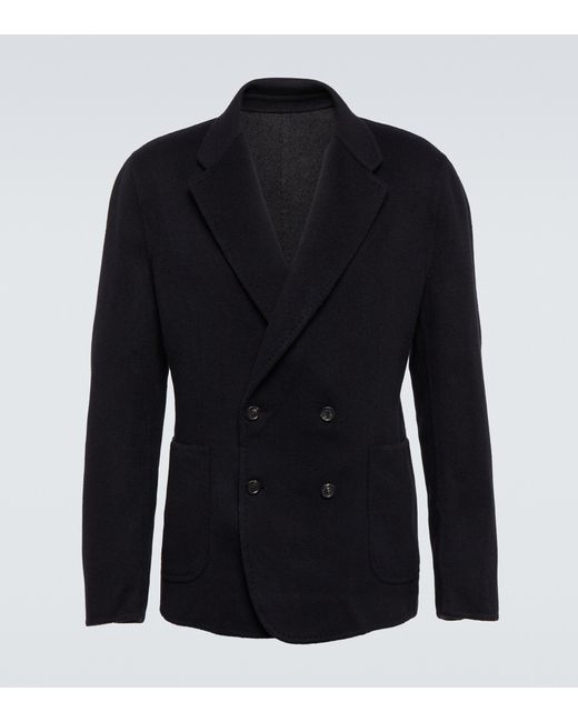 Thom Sweeney Double-breasted Cashmere Jacket in Blue for Men | Lyst