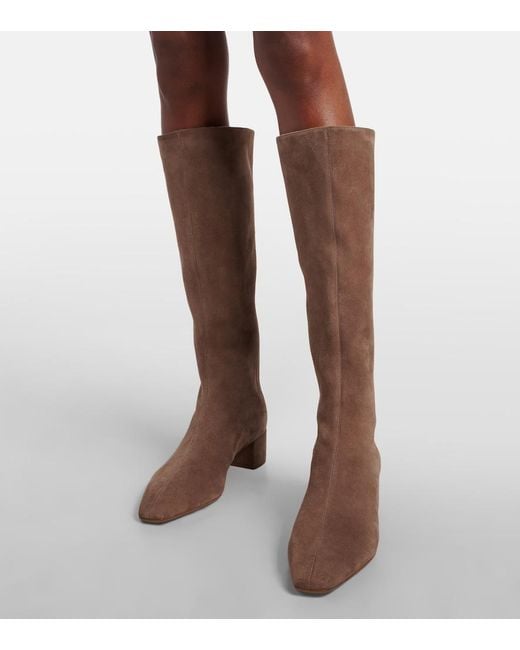 Aquazzura Brown Saint Honore 35 Suede Knee-High Boots