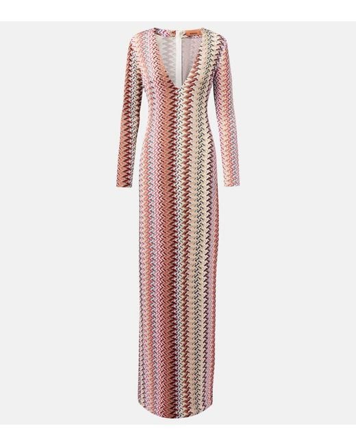 Missoni Pink Zigzag Lame Gown