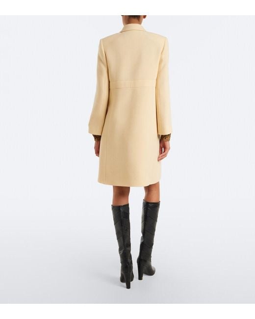 Valentino Natural Vgold Virgin Wool Crepe Coat