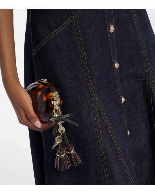 Self-Portrait Brown Oval Small Clutch