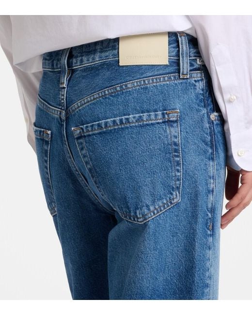 Citizens of Humanity Blue Lindz Low-Rise Wide-Leg Jeans