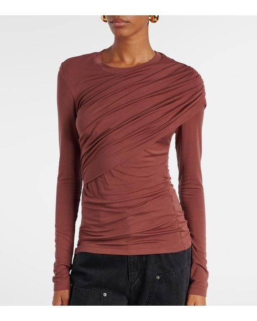 Isabel Marant Red Dressi Draped Jersey Top